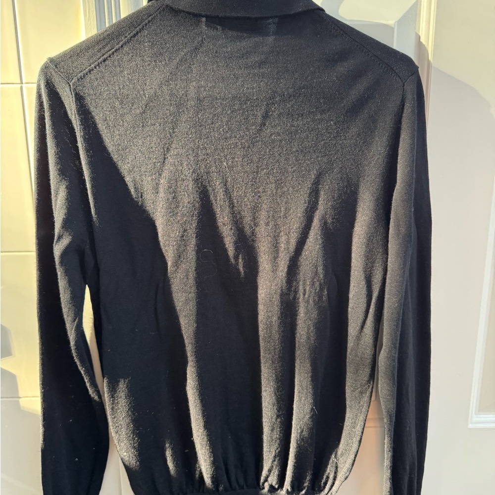 Suitsupply Pure Wool Navy Long Sleeve Polo - Picture 4 of 4